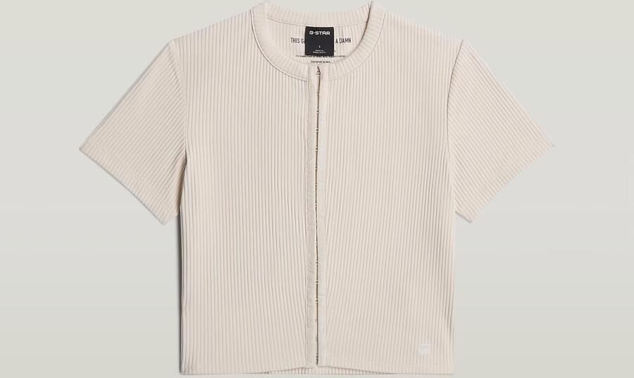 G-Star RAW Hook & Eye Slim Rib T-Shirt Wit Dames - Foto 4