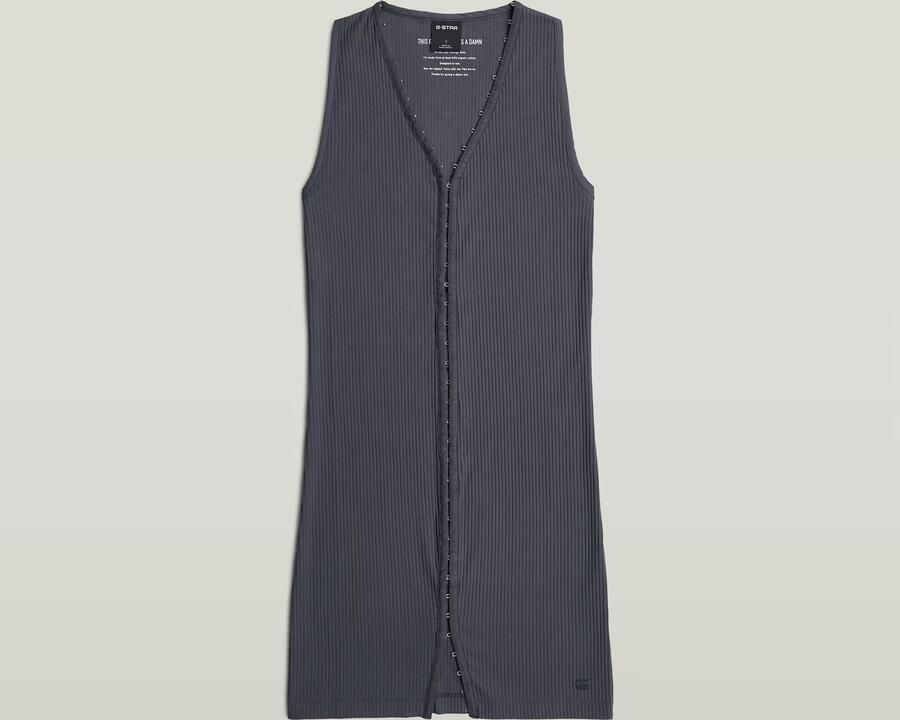 G-Star RAW Hook & Eye Slim Rib T-Shirtjurk Grijs Dames - Foto 3