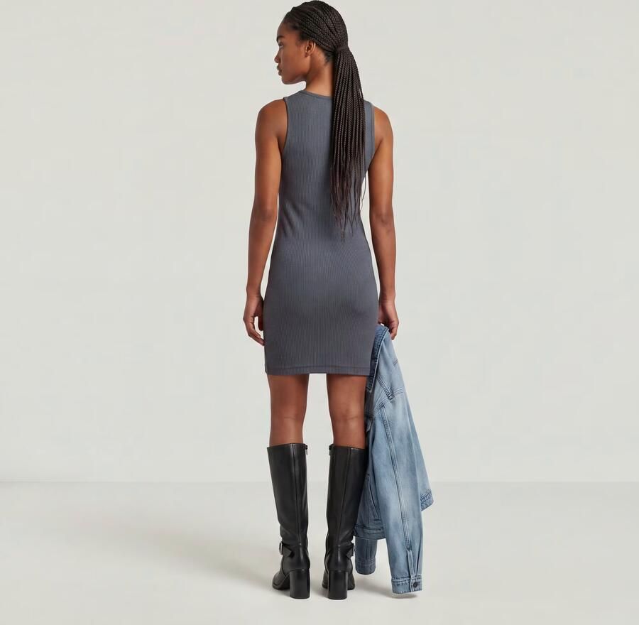 G-Star RAW Hook & Eye Slim Rib T-Shirtjurk Grijs Dames - Foto 5