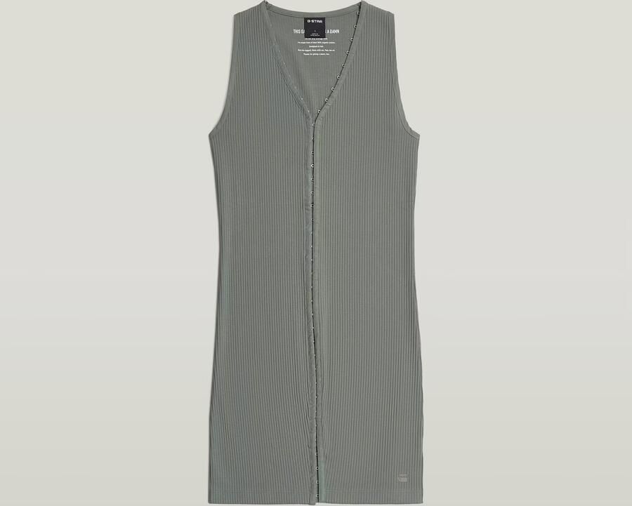 G-Star RAW Hook & Eye Slim Rib T-Shirtjurk Groen Dames