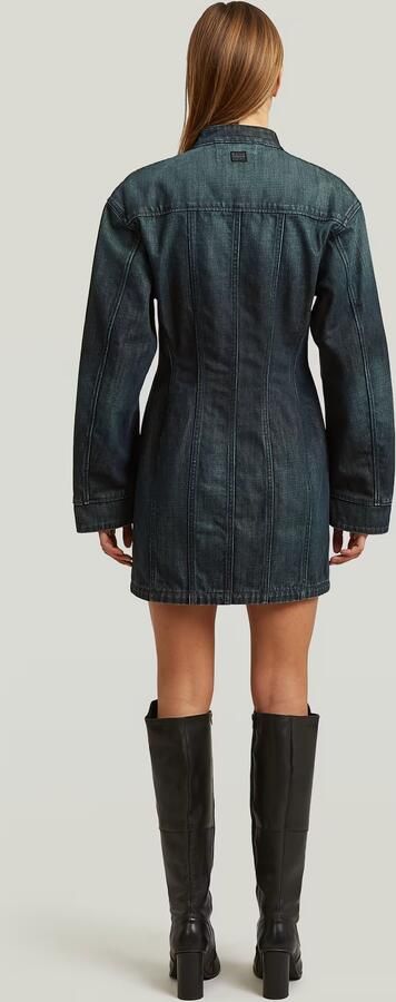 G-Star RAW Hourglass Zip Jurk Donkerblauw Dames - Foto 1