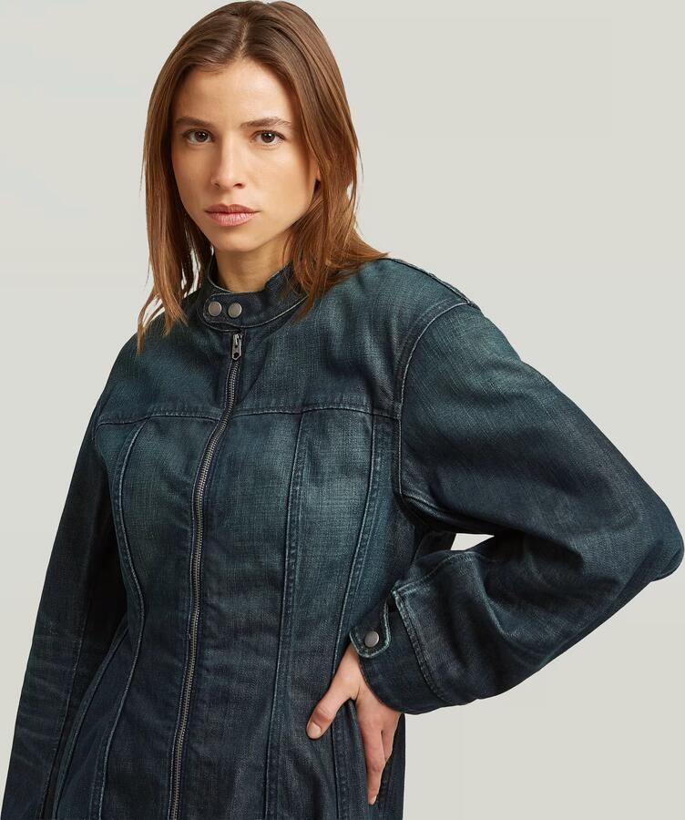 G-Star RAW Hourglass Zip Jurk Donkerblauw Dames - Foto 3