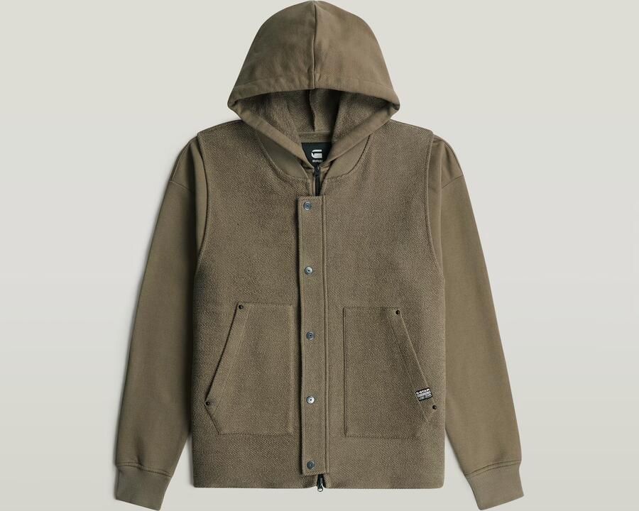 G-Star RAW Hybrid Hoodie Sweaterjack Bruin Heren
