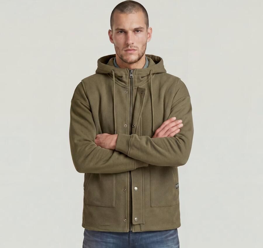G-Star RAW Hybrid Hoodie Sweaterjack Bruin Heren - Foto 4