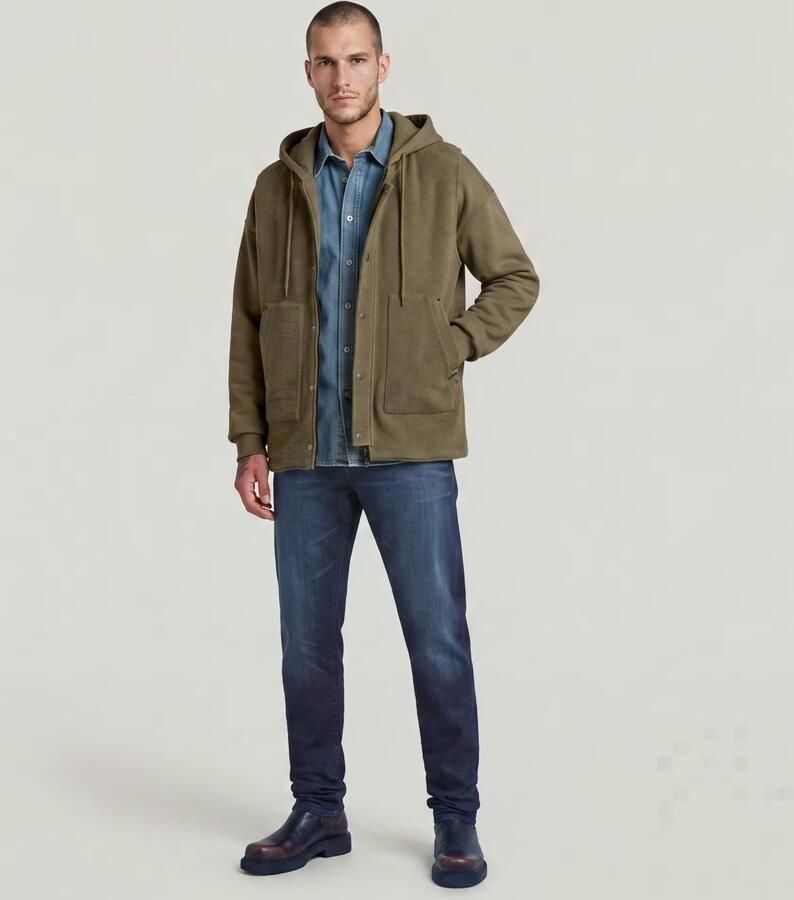 G-Star RAW Hybrid Hoodie Sweaterjack Bruin Heren - Foto 6