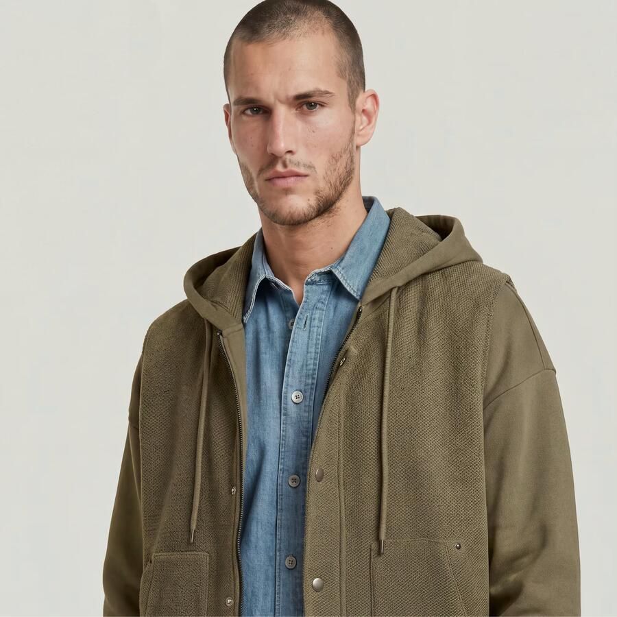 G-Star RAW Hybrid Hoodie Sweaterjack Bruin Heren - Foto 3