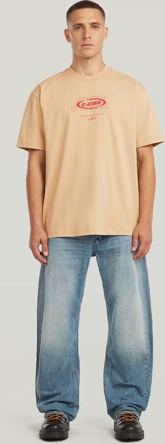 G-Star RAW Hyper Graphic Relaxed T-Shirt Beige Heren - Foto 7