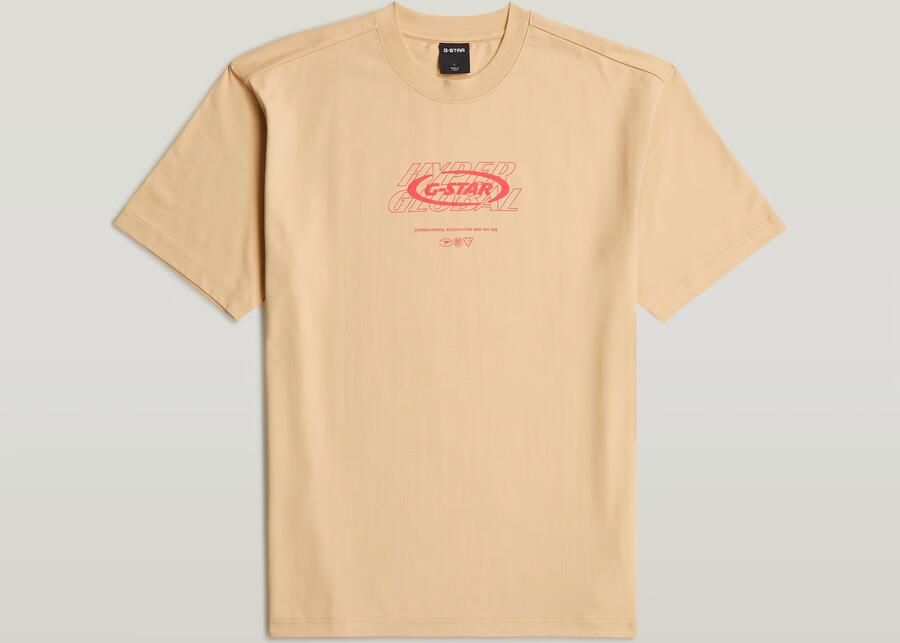 G-Star RAW Hyper Graphic Relaxed T-Shirt Beige Heren - Foto 4