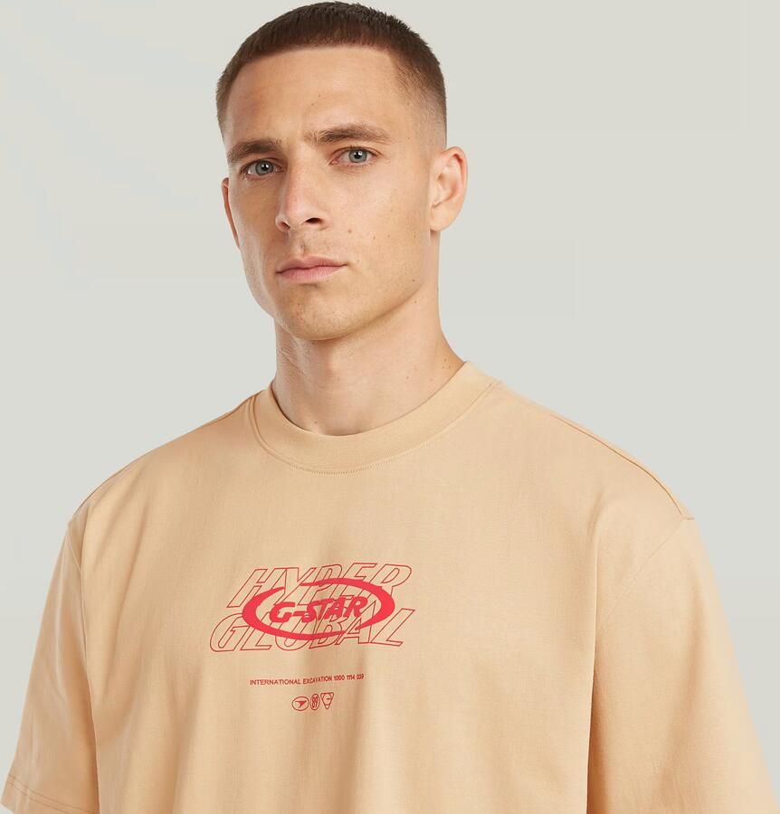 G-Star RAW Hyper Graphic Relaxed T-Shirt Beige Heren - Foto 3