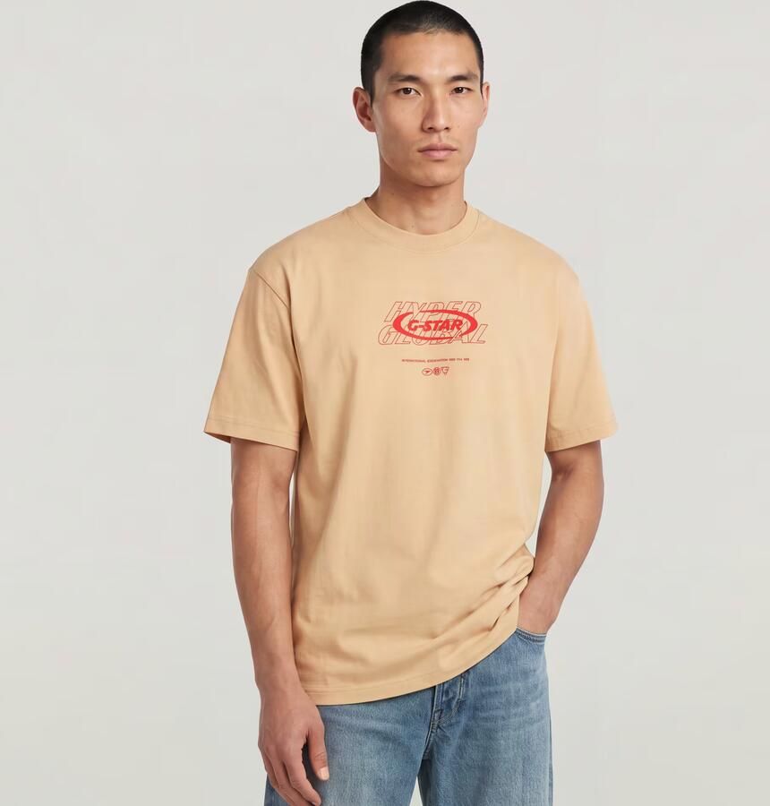 G-Star RAW Hyper Graphic Relaxed T-Shirt Beige Heren - Foto 5