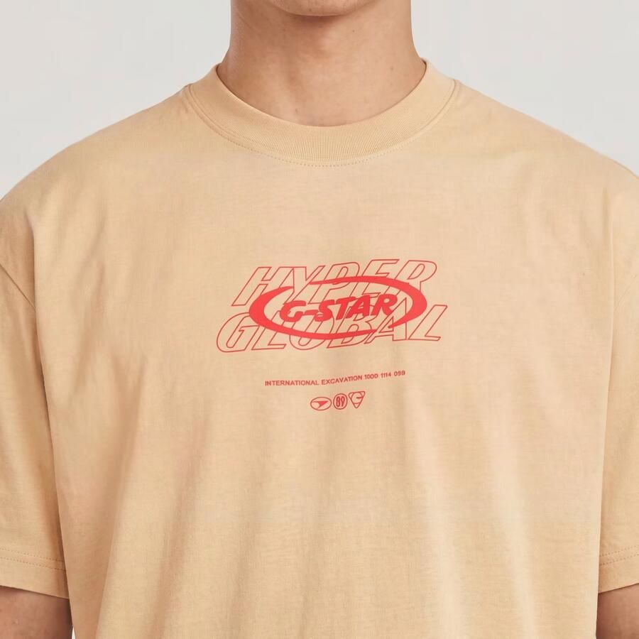 G-Star RAW Hyper Graphic Relaxed T-Shirt Beige Heren - Foto 3