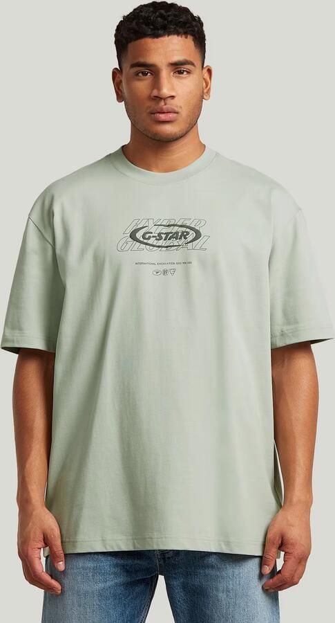 G-Star RAW Hyper Graphic Relaxed T-Shirt Groen Heren