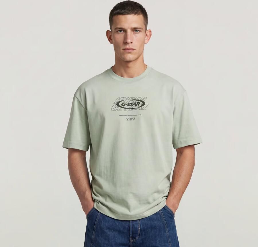 G-Star RAW Hyper Graphic Relaxed T-Shirt Groen Heren - Foto 4