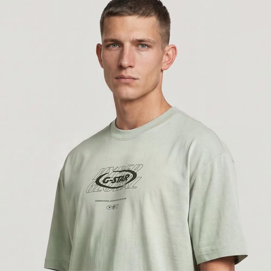 G-Star RAW Hyper Graphic Relaxed T-Shirt Groen Heren - Foto 3