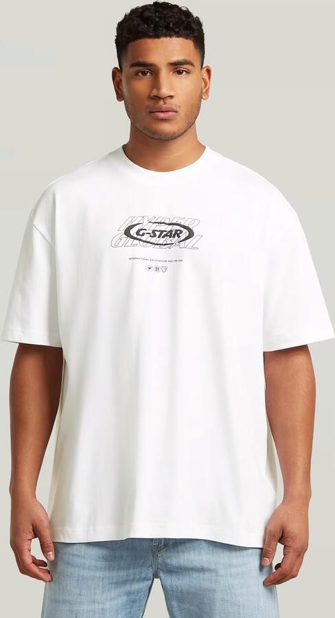 G-Star RAW Hyper Graphic Relaxed T-Shirt Wit Heren