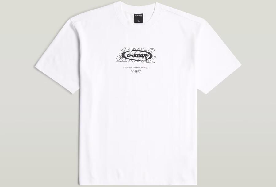 G-Star RAW Hyper Graphic Relaxed T-Shirt Wit Heren - Foto 4