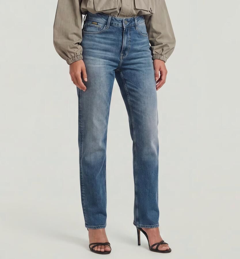 G-STAR high waist straight leg jeans medium blue denim - Foto 6