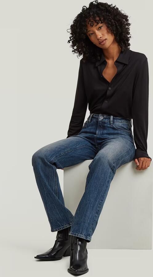 G-Star RAW Iggie Straight Jeans Donkerblauw Dames - Foto 5