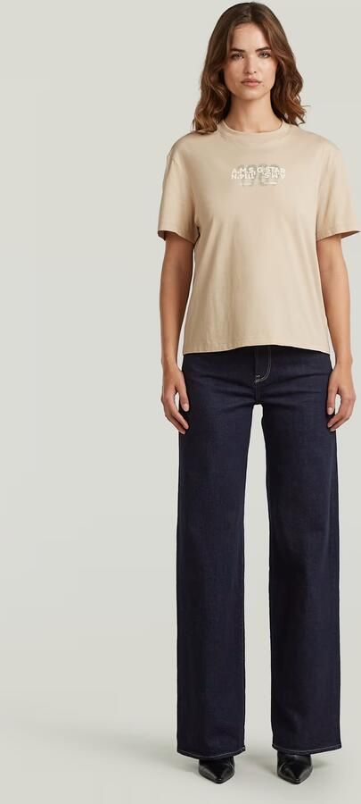 G-Star RAW Inside Print T-Shirt Beige Dames - Foto 7