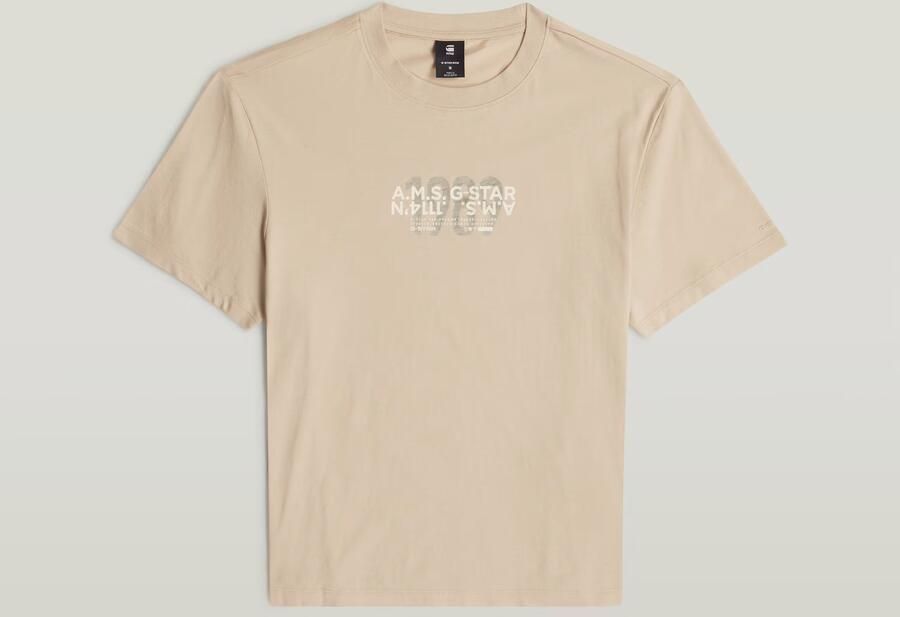 G-Star RAW Inside Print T-Shirt Beige Dames - Foto 4