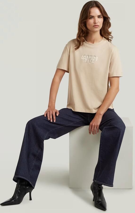 G-Star RAW Inside Print T-Shirt Beige Dames - Foto 5