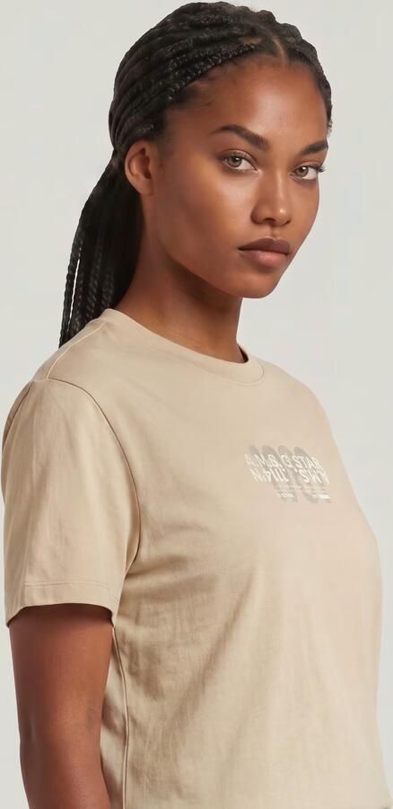 G-Star RAW Inside Print T-Shirt Beige Dames - Foto 5