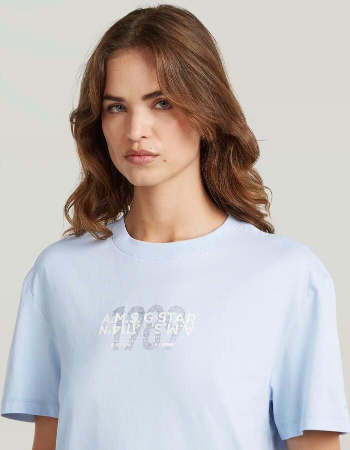 G-Star RAW Inside Print T-Shirt Lichtblauw Dames - Foto 3
