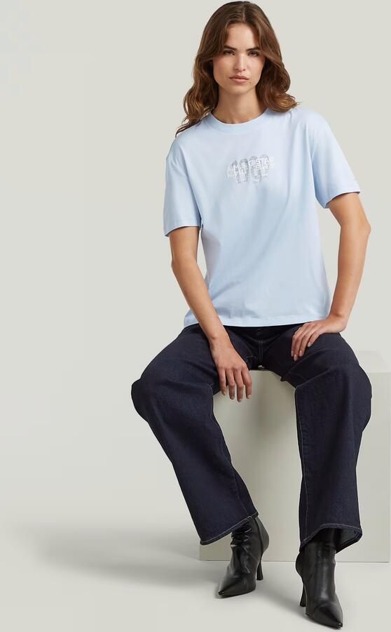 G-Star RAW Inside Print T-Shirt Lichtblauw Dames - Foto 5