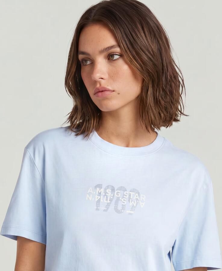 G-Star RAW Inside Print T-Shirt Lichtblauw Dames - Foto 3