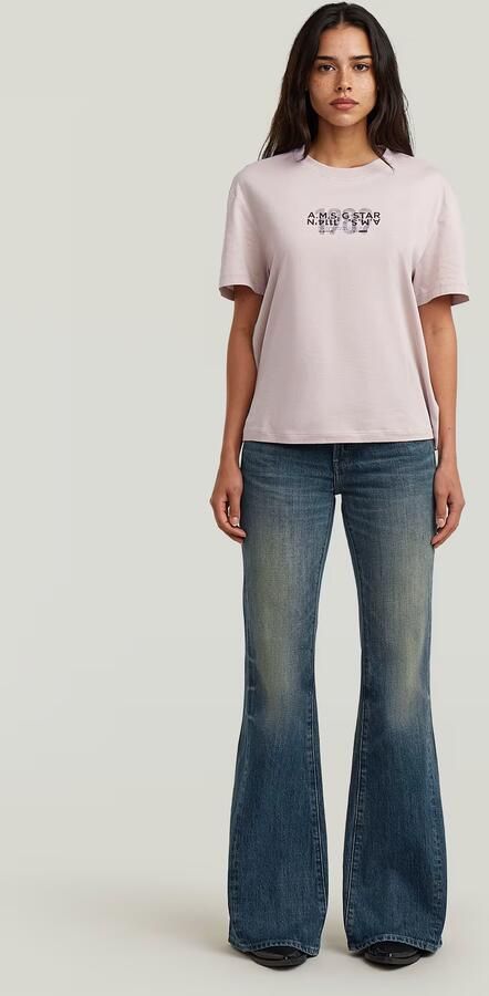 G-Star RAW Inside Print T-Shirt Roze Dames - Foto 7
