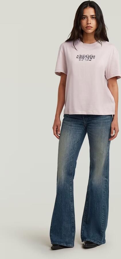 G-Star RAW Inside Print T-Shirt Roze Dames - Foto 8