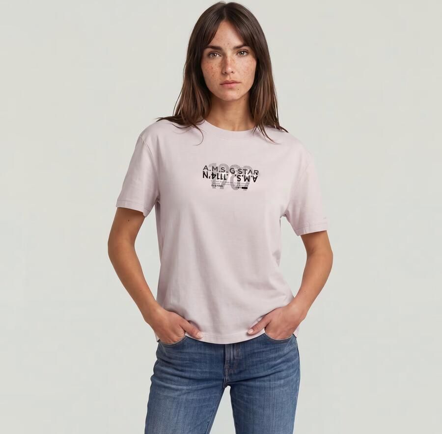 G-Star RAW Inside Print T-Shirt Roze Dames - Foto 5