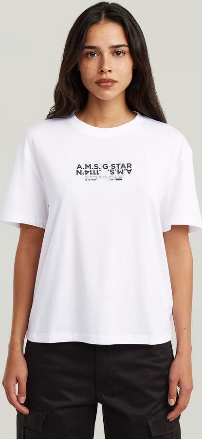 G-Star RAW Inside Print T-Shirt Wit Dames - Foto 4