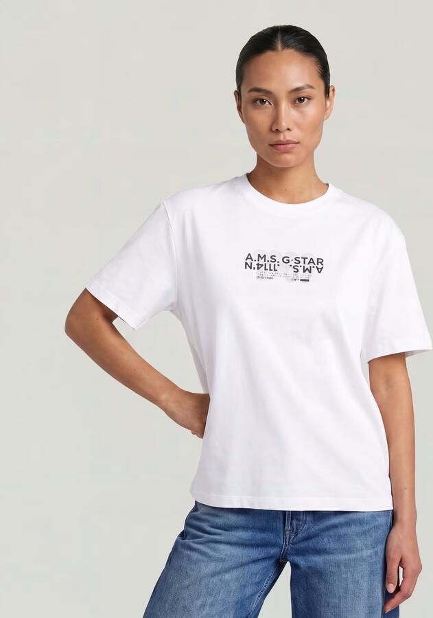 G-Star RAW Inside Print T-Shirt Wit Dames - Foto 6