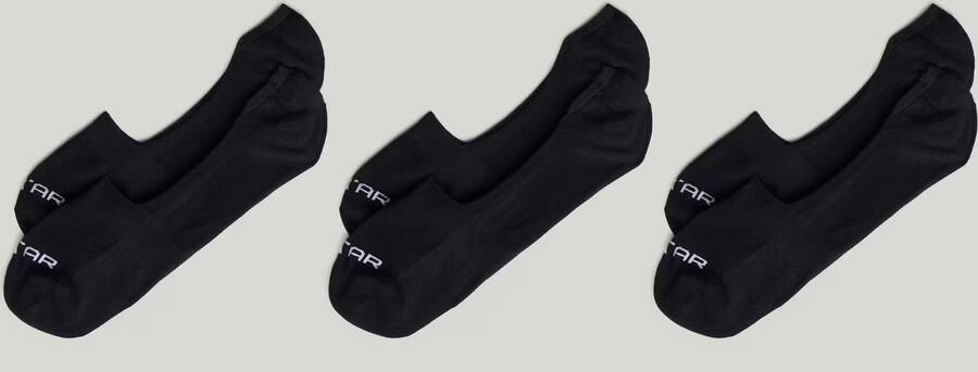 G-Star RAW Invisible Sokken 3 Paar Zwart Heren