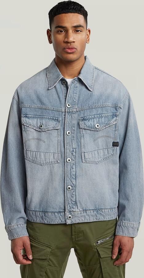 G-Star Raw Jeansjack met opgestikte klepzakken op de borst model 'Dakota' - Foto 7