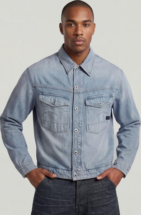 G-Star Raw Jeansjack met opgestikte klepzakken op de borst model 'Dakota' - Foto 6