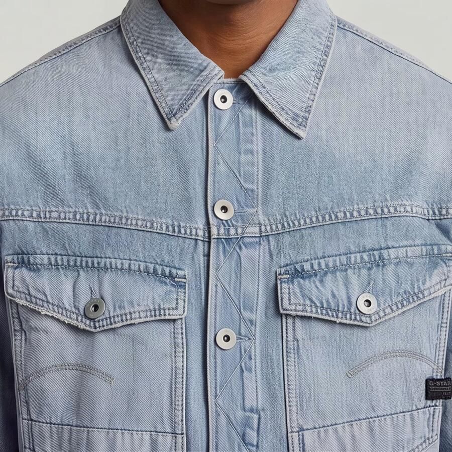 G-Star Raw Jeansjack met opgestikte klepzakken op de borst model 'Dakota' - Foto 3