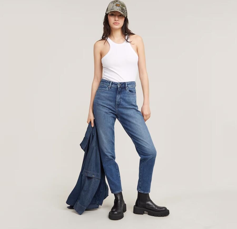 G-Star RAW Janeh Ultra High Mom Ankle Jeans Midden blauw Dames - Foto 5