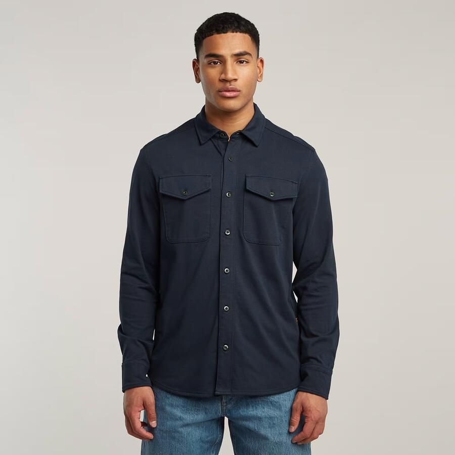 G-STAR RAW Heren Overhemden Marine Jersey Shirt L\s Blauw - Foto 10