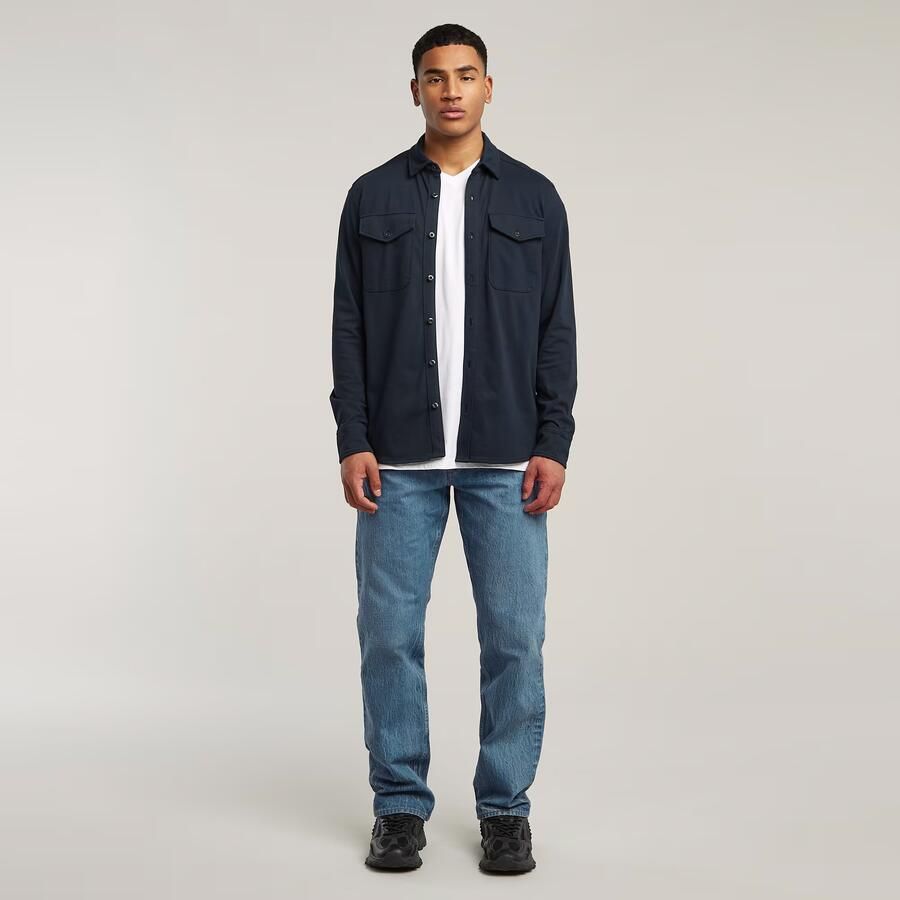 G-STAR RAW Heren Overhemden Marine Jersey Shirt L\s Blauw - Foto 5