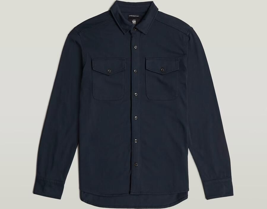 G-STAR RAW Heren Overhemden Marine Jersey Shirt L\s Blauw - Foto 9