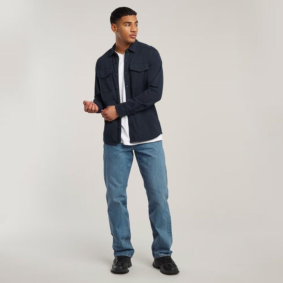G-STAR RAW Heren Overhemden Marine Jersey Shirt L\s Blauw - Foto 7
