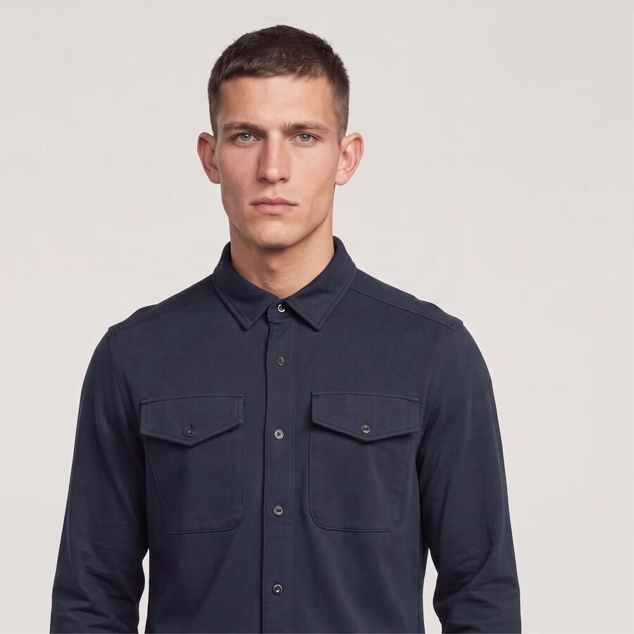 G-STAR RAW Heren Overhemden Marine Jersey Shirt L\s Blauw - Foto 10