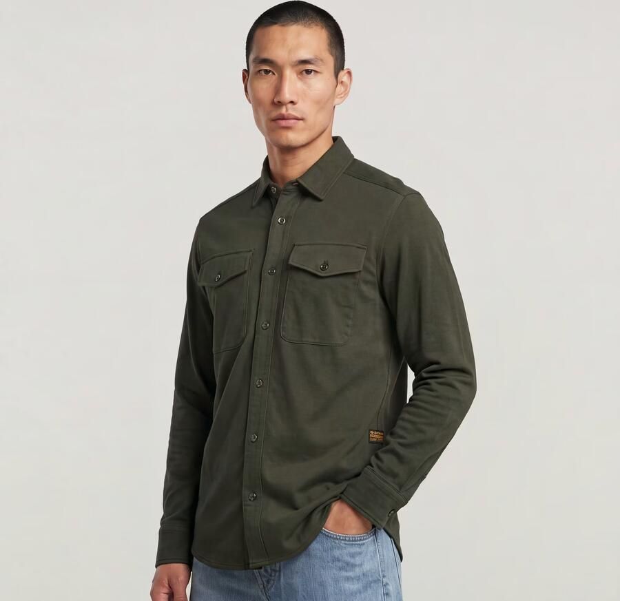 G-STAR RAW Heren Overhemden Marine Jersey Shirt L\s Grijs - Foto 11