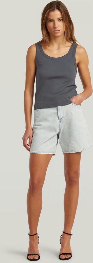 G-Star RAW Jett High Clean Edge Short Midden blauw Dames - Foto 7
