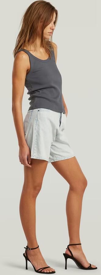 G-Star RAW Jett High Clean Edge Short Midden blauw Dames - Foto 6