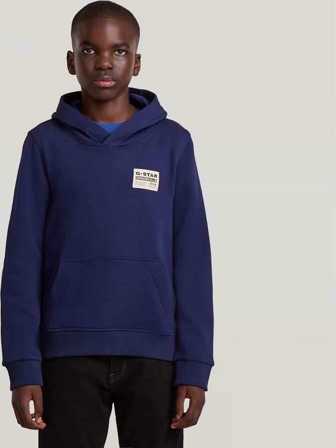 G-Star Raw hoodie SS23205 hdd sweater blauw Jongens Katoen Capuchon Effen 140 - Foto 3