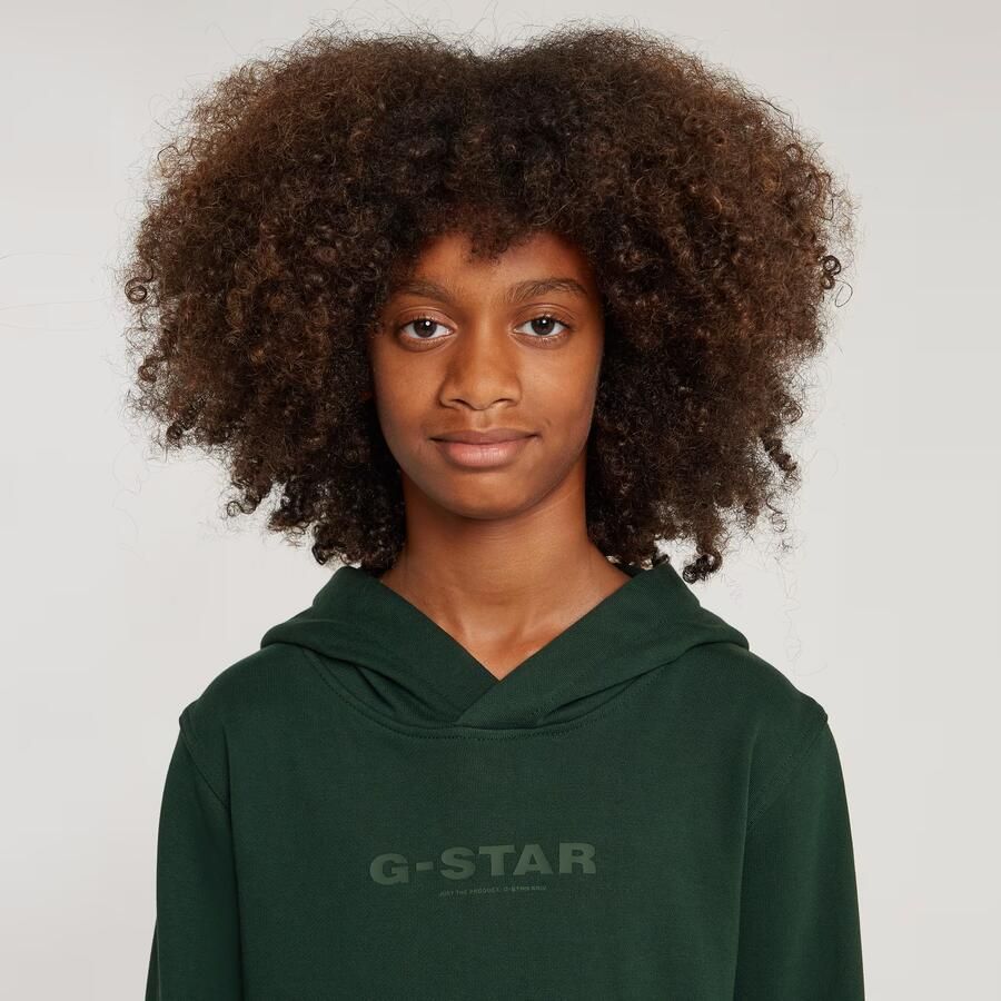 G-Star Raw hoodie groen Trui Jongens Katoen Capuchon Effen 140 - Foto 3