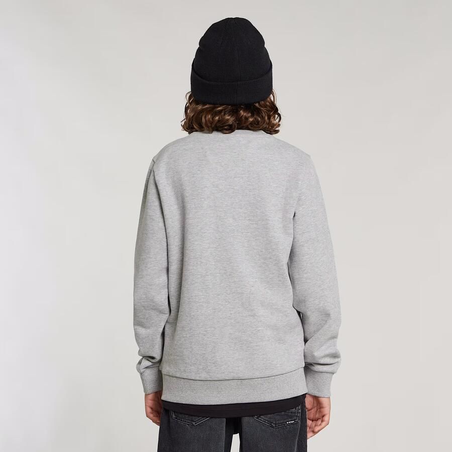 G-Star Raw gemêleerde sweater straight grijs Melée 140